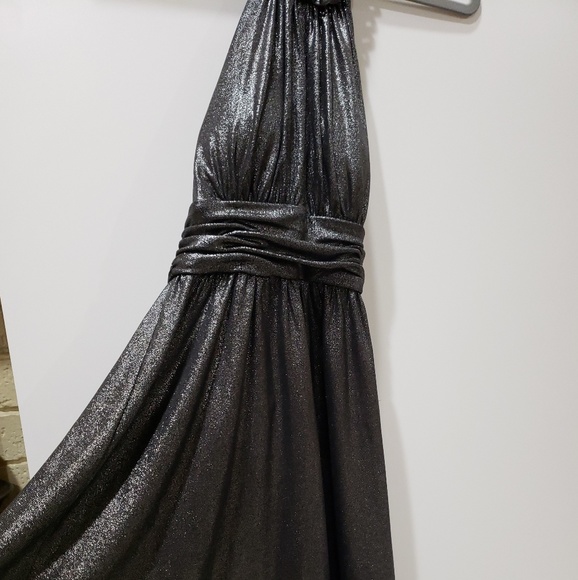 KELLY AND DIANE Silver/Black Metallic Dress Sz 4 - Picture 6 of 8